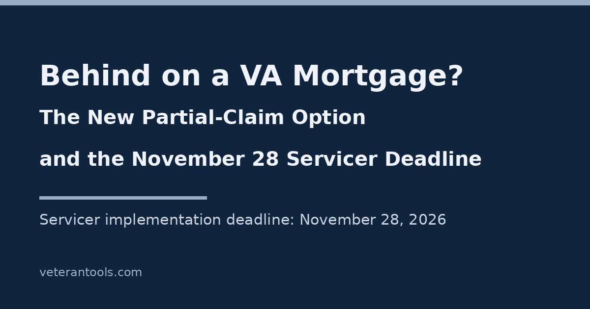 A veteran in civilian clothes reviews mortgage documents at a kitchen table, looking focused and calm.